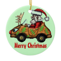 おもしろいでかわいいサンタの運転者のクリスマスの装飾