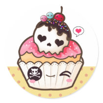 かわいいのスカルのカップケーキ