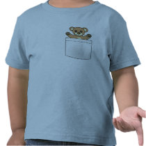 かわいい小型のテディー・ベア-軽いTシャツ