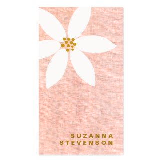 かわいい白いデイジーの花のピンクの名刺