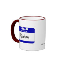 こんにちは私の名前はMarlonはです(青い) コーヒーマグカップ