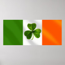 アイルランドのアイルランドのクローバーのエールの旗ギヤ ポスター