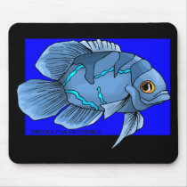 オスカーの美しく青い熱帯魚 マウスパッド