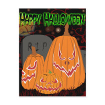 カスタマイズ可能なハッピーハローウィンのカボチャ郵便はがき