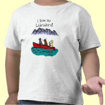 カヌーの冒険Labradors tシャツ