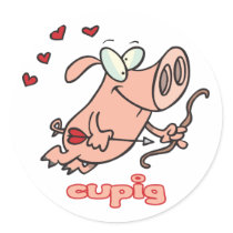 キューピッドの"Cupig"のバレンタインデーの設計 シール