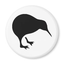 キーウィはすべての黒およびすべての白ニュージーランド連動になります 冷蔵庫マグネット