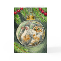 クリスマスの装飾カードの猫