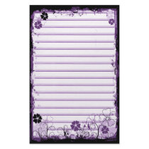 グランジな渦巻の花は文房具の白い紫色を並べました
