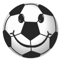 サッカーボールのにこやかな表面ステッカー 丸形シールステッカー