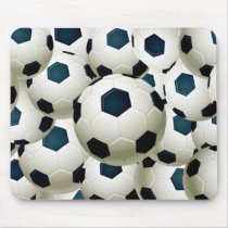 サッカーボールのコラージュ マウスパッド
