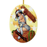 サンタのAlリオによるセクシーなクリスマスプレゼントのPinup オーナメント