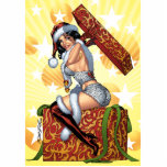 サンタのAlリオによるセクシーなクリスマスプレゼントのPinup フォトスカルプチャー