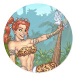 セクシーな赤毛のキャットウーマンのカスタマイズ可能なPinup - Alリオ シール