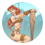 セクシーな赤毛のキャットウーマンのカスタマイズ可能なPinup - Alリオ シール