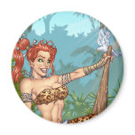 セクシーな赤毛のキャットウーマンのカスタマイズ可能なPinup - Alリオ マグネット
