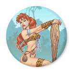セクシーな赤毛のキャットウーマンのカスタマイズ可能なPinup - Alリオ マグネット