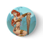 セクシーな赤毛のキャットウーマンのカスタマイズ可能なPinup - Alリオ 缶バッジ