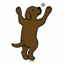 チョコレートラブラドルの子犬の抱擁漫画 フォトスカルプチャー