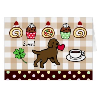 チョコレート実験室の子犬の中心の漫画 card