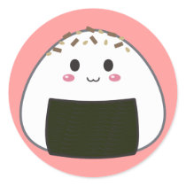 トッピングが付いているKawaii "Onigiri"の米球 シール
