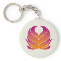 ハートの花KEYCHAINのオレンジ