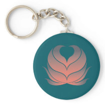 ハートの花KEYCHAINの珊瑚の緑