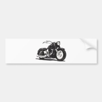 ハーレーの黒いオートバイ バンパーステッカー