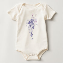 パンジーの花束-赤ん坊の幼児Onsie