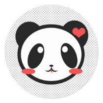 パンダLuv! 丸形シール・ステッカー