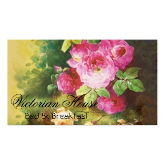ビクトリアンなピンクのキャベツバラの名刺