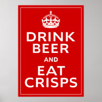 ビールを飲み、チップスの~のイギリスのおもしろいビールを食べて下さい
