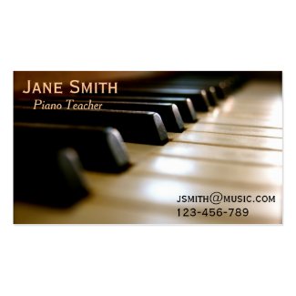 ピアノの教師フリー音楽個人教師のプロフェッショナル ビジネスカードテンプレート