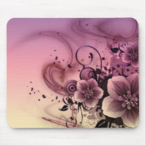 ピンクの女の子らしい花Mousepad
