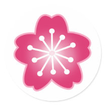 ピンクの桜の結婚式用シール