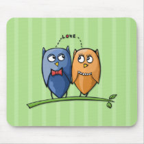 フクロウ愛緑Mousepad マウスパッド