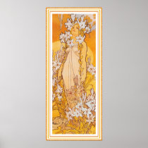 ポスターかプリント: Mucha -花-ユリ