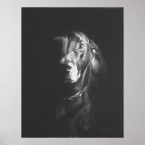 ポールジャクソン著黒い実験室犬の水彩画 プリント