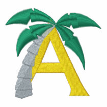 ヤシの木のモノグラムによって刺繍されるワイシャツに文字を入れて下さい