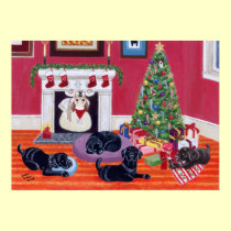ラブラドル・レトリーバー犬の芸術のプリントのクリスマス ポスター