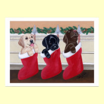 ラブラドル・レトリーバー犬の芸術のプリントのクリスマス ポスター