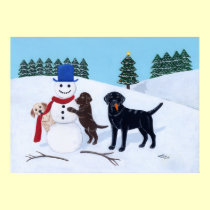 ラブラドル・レトリーバー犬の芸術のプリントのクリスマス ポスター