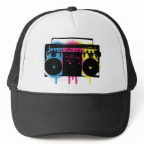 レトロCMYK Boomboxの落書きのスプレー式塗料の設計