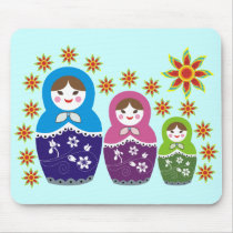 ロシア人のMatryoshkaの人形Mousepads. マウスパッド