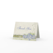 ヴィンテージの一見BlueHydrangea、メッセージカードありがとう