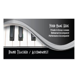 上品なピアノの教師の名刺 ビジネスカード