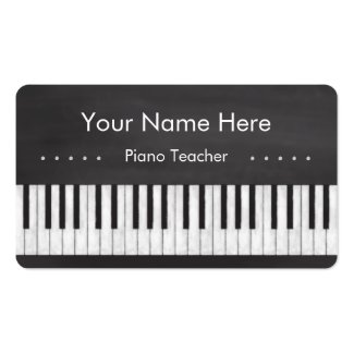 優雅な、現代黒板のピアノの教師 名刺