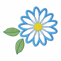 刺繍されたかわいらしいトルコ石のデイジーの花