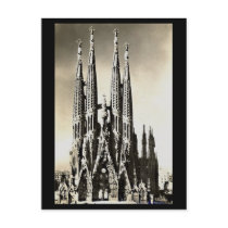古い郵便はがき-バルセロナ、Sagrada Familia