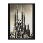 古い郵便はがき-バルセロナ、Sagrada Familia ポストカード